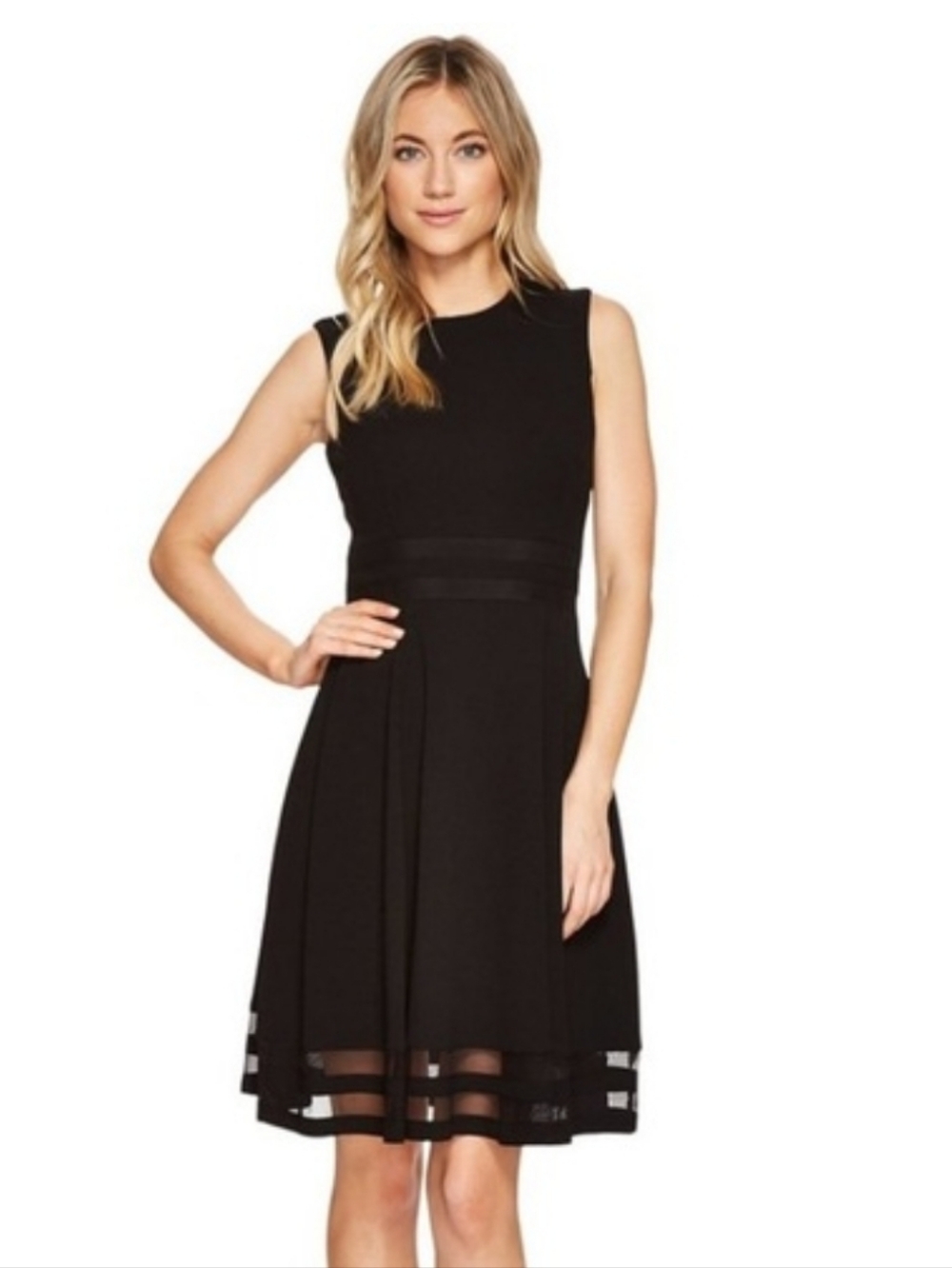 NEW- Calvin Klein Black Midi Dress- 10